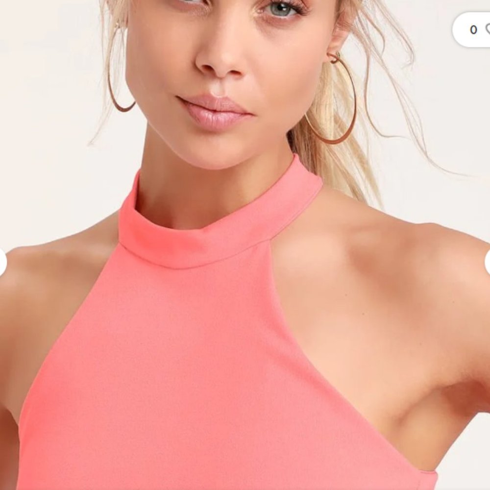 Pink Ruched Bodycon Halter Dress - Picture 3 of 10
